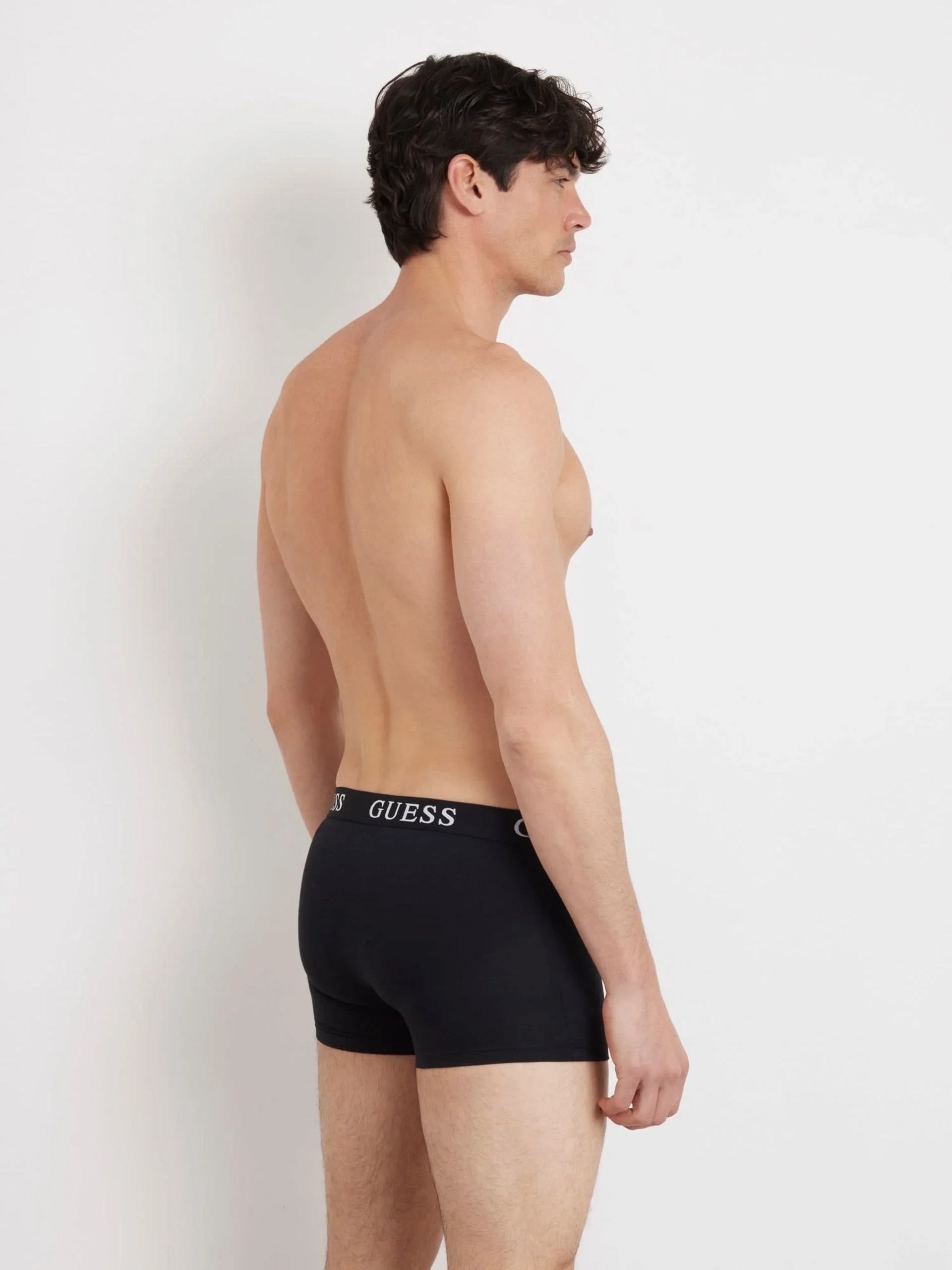 Guess Placed Logo Erkek Siyah 3Lü Boxer Paketi U4RG04K6YW0-JBLK