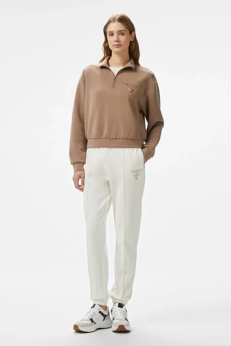 Guess ROBERTA CUFF LONG PANTS Kadın Krem Eşofman Altı V5RB13KC3D2-G6K5