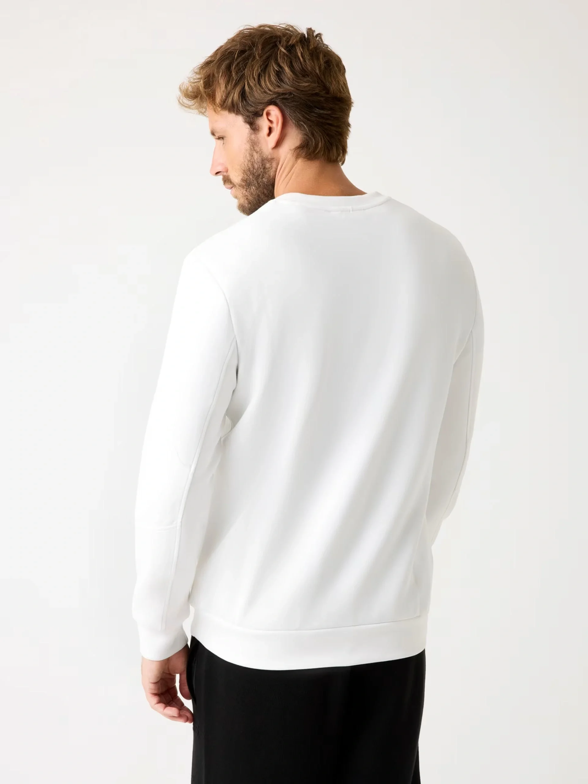 Guess Ryota Erkek Beyaz Aktif Scuba Sweatshirt Z5BQ00KCNS2-G018