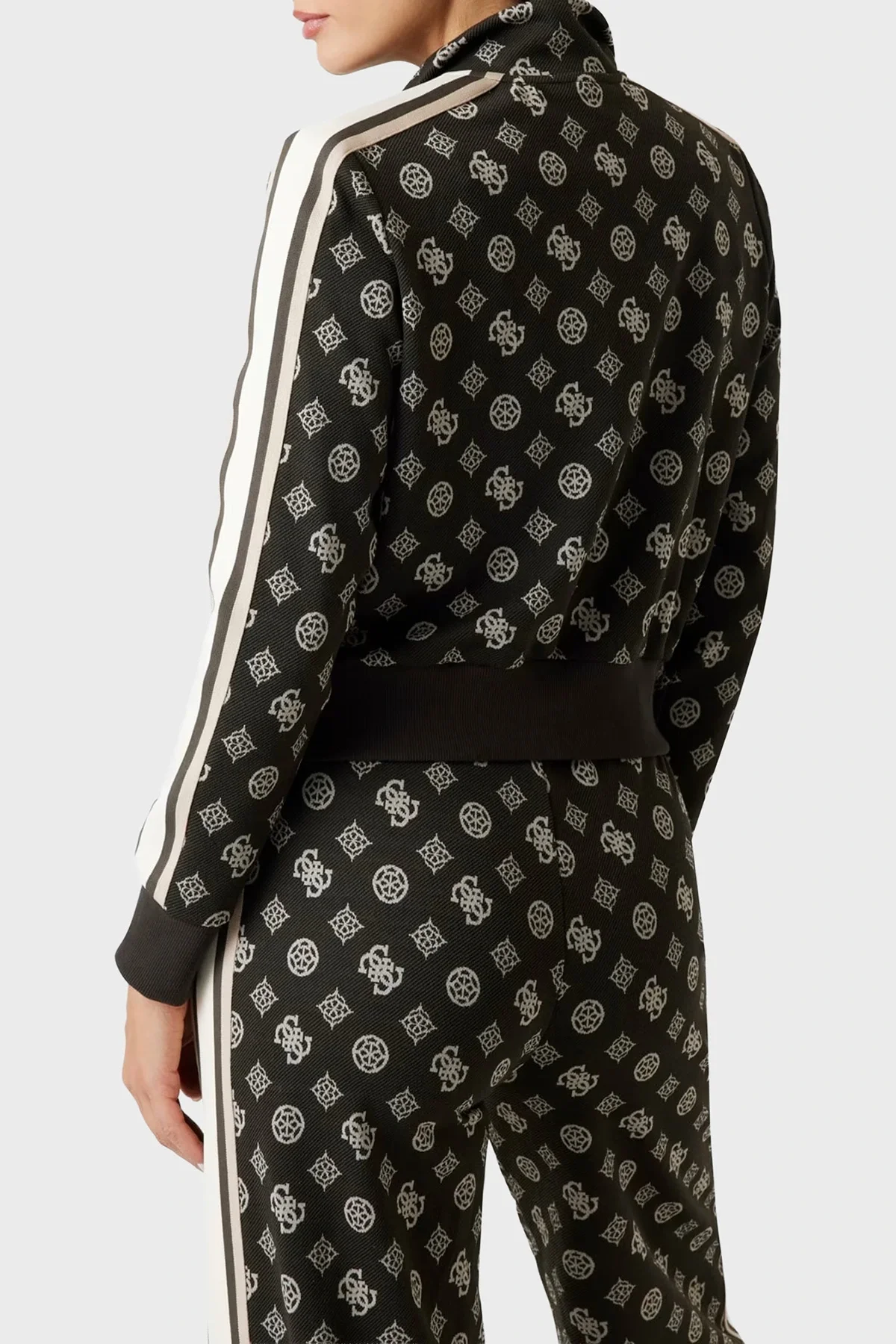 Guess Şakayık Şeritli Tam Fermuarlı Kadın  Sweatshirt V5YQ07K0282-FJ8C