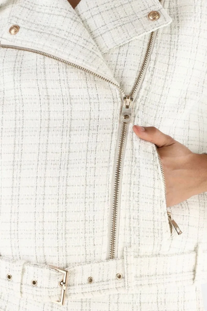 Guess Sandra Kadın Beyaz Biker Ceket W5BL16W2382-F0YK