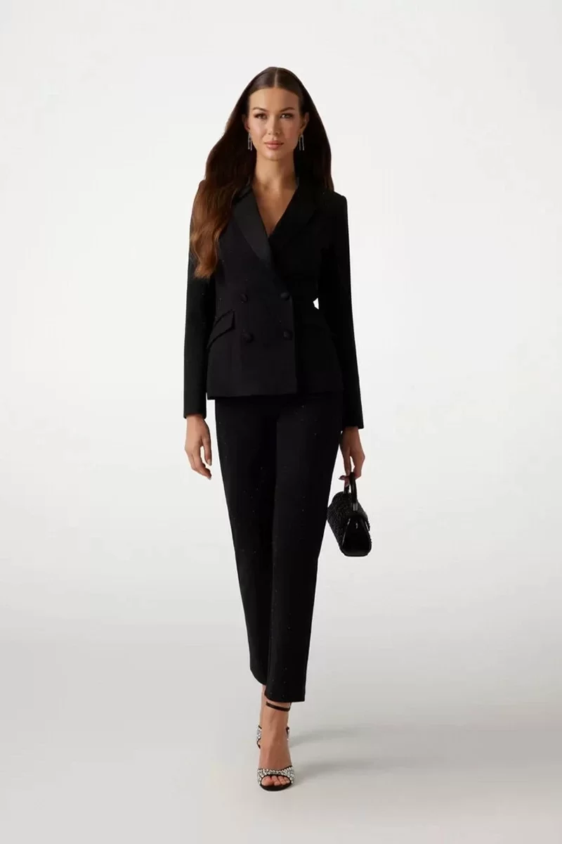 Guess SHIMMY BLAZER Kadın Siyah Blazer Ceket 5RGN096304A-JBLK
