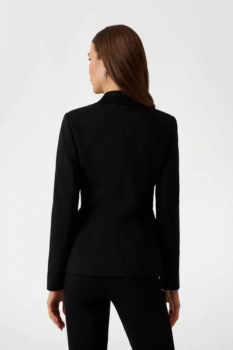 Guess SHIMMY BLAZER Kadın Siyah Blazer Ceket 5RGN096304A-JBLK