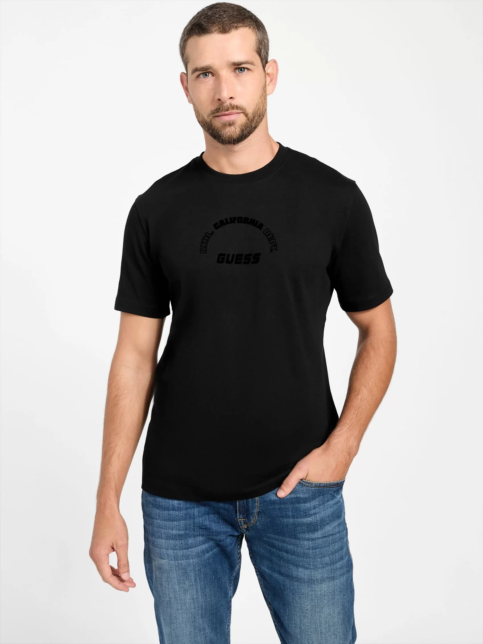 Guess Shiro Erkek Siyah Aktif Regular Fit T-Shirt Z5BI05I3Z14-JBLK