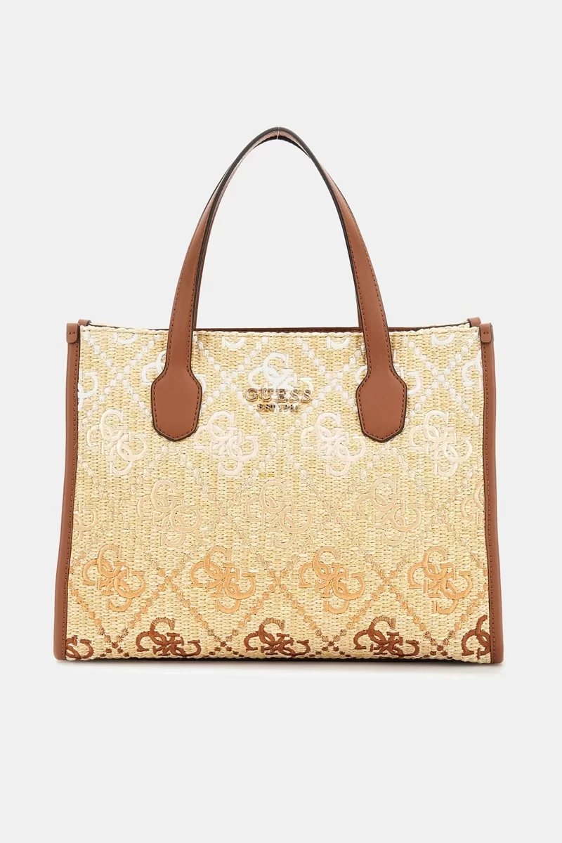 Guess SILVANA 2 COMP TOTE Kadın Kahverengi El Çantası HWSW8665220-COL