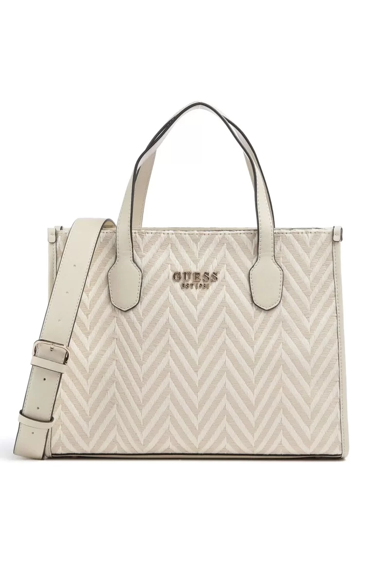 Guess SILVANA 2 COMPARTMENT TOTE Kadın Beyaz El Çantası HWCV8665220-OFF