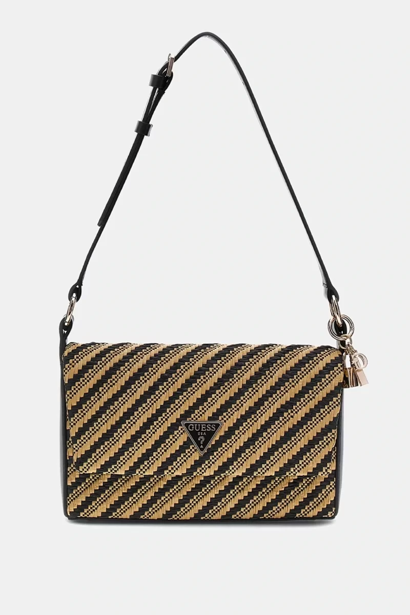 Guess SIMONA FLAP SHOULDER BAG Kadın Siyah Omuz Çantası HWWG9210190-NTB