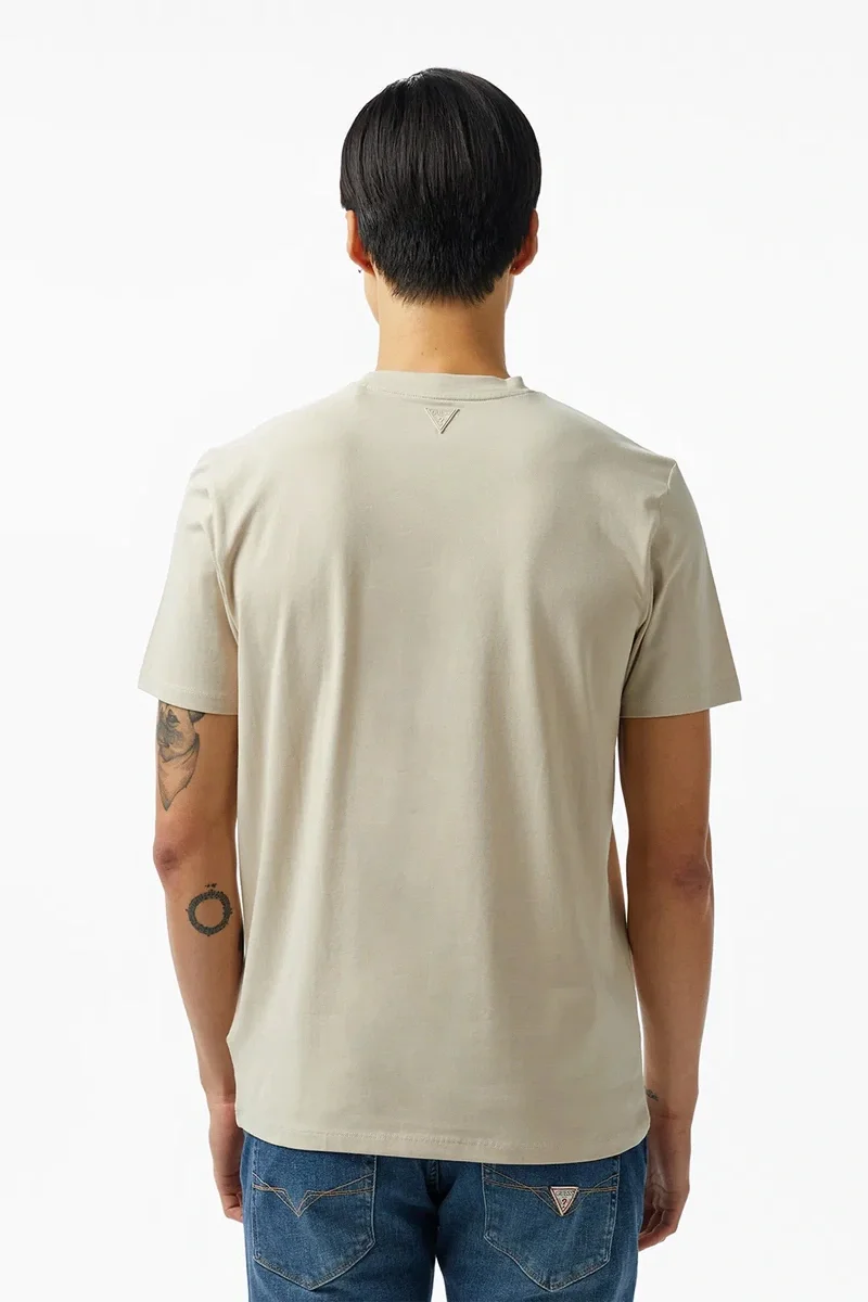 Guess Alphy Erkek Bej Aktif Regular Fit T-Shirt Z2YI11J1314-G9D0