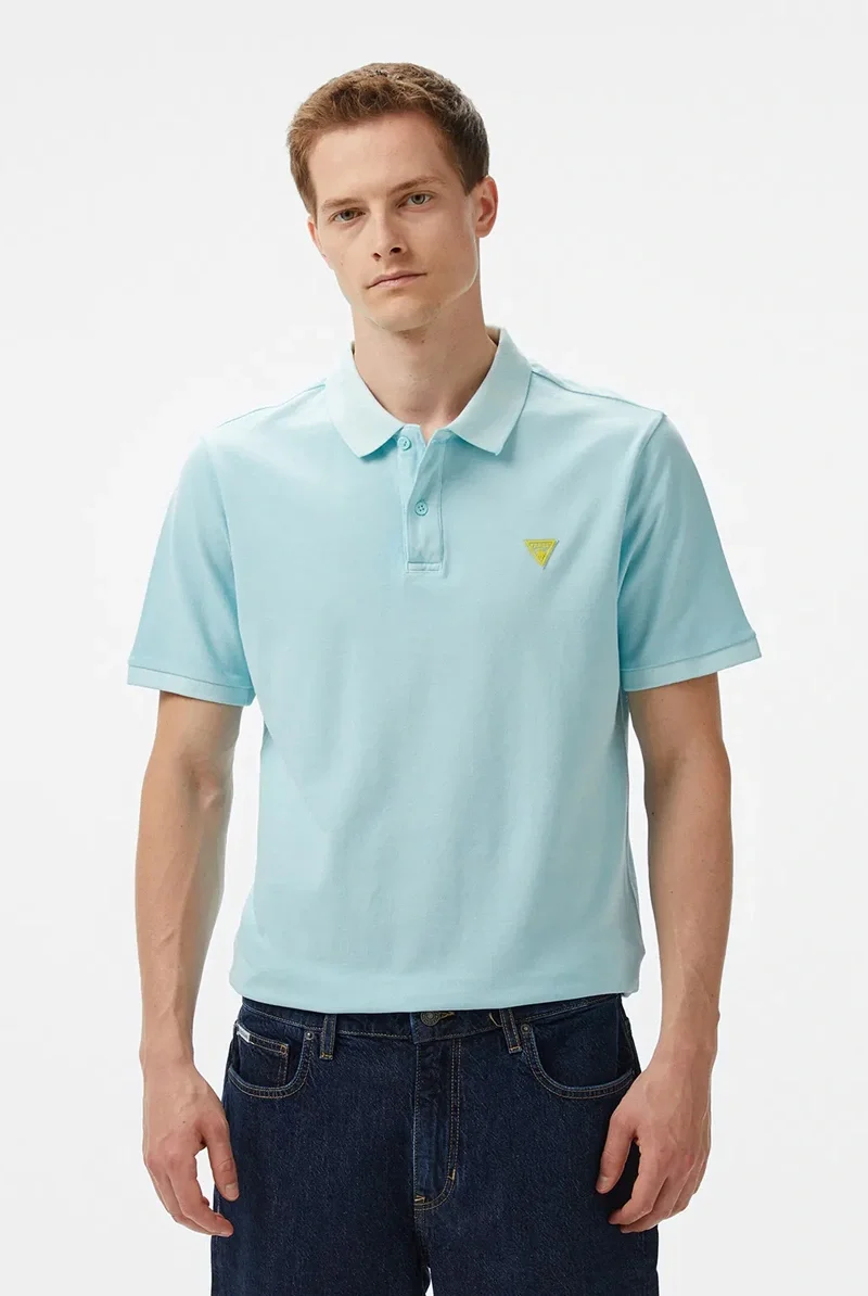 Guess SS BASIC GD POLO Erkek Mavi T-shirt F5GP00K9WF1-A739