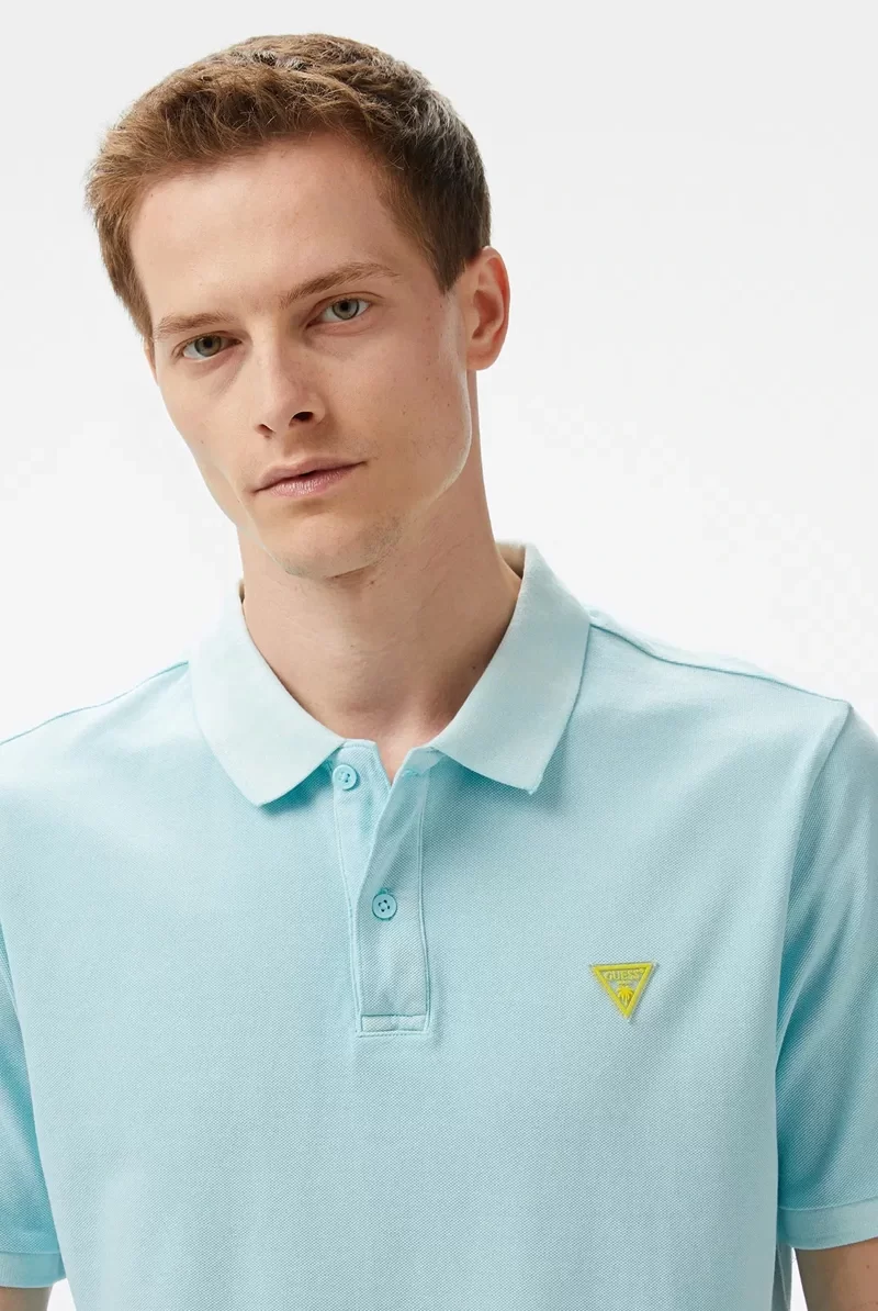 Guess SS BASIC GD POLO Erkek Mavi T-shirt F5GP00K9WF1-A739