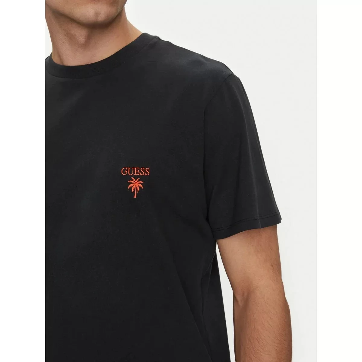 Guess SS CN GD PALM TEE Erkek Siyah T-shirt F5GI09KA260-JBLK