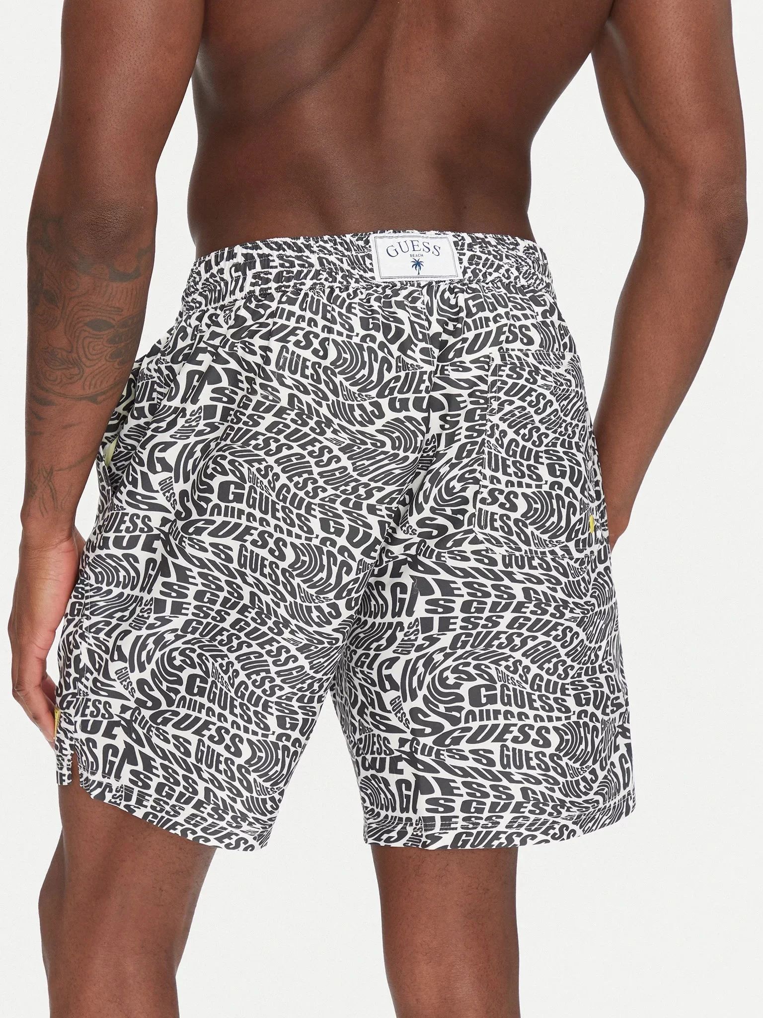 Guess SWIMTRUNK MEDIUM DISTORTED 100 Erkek Siyah Mayo F5GT04WG2D2-PJ0V