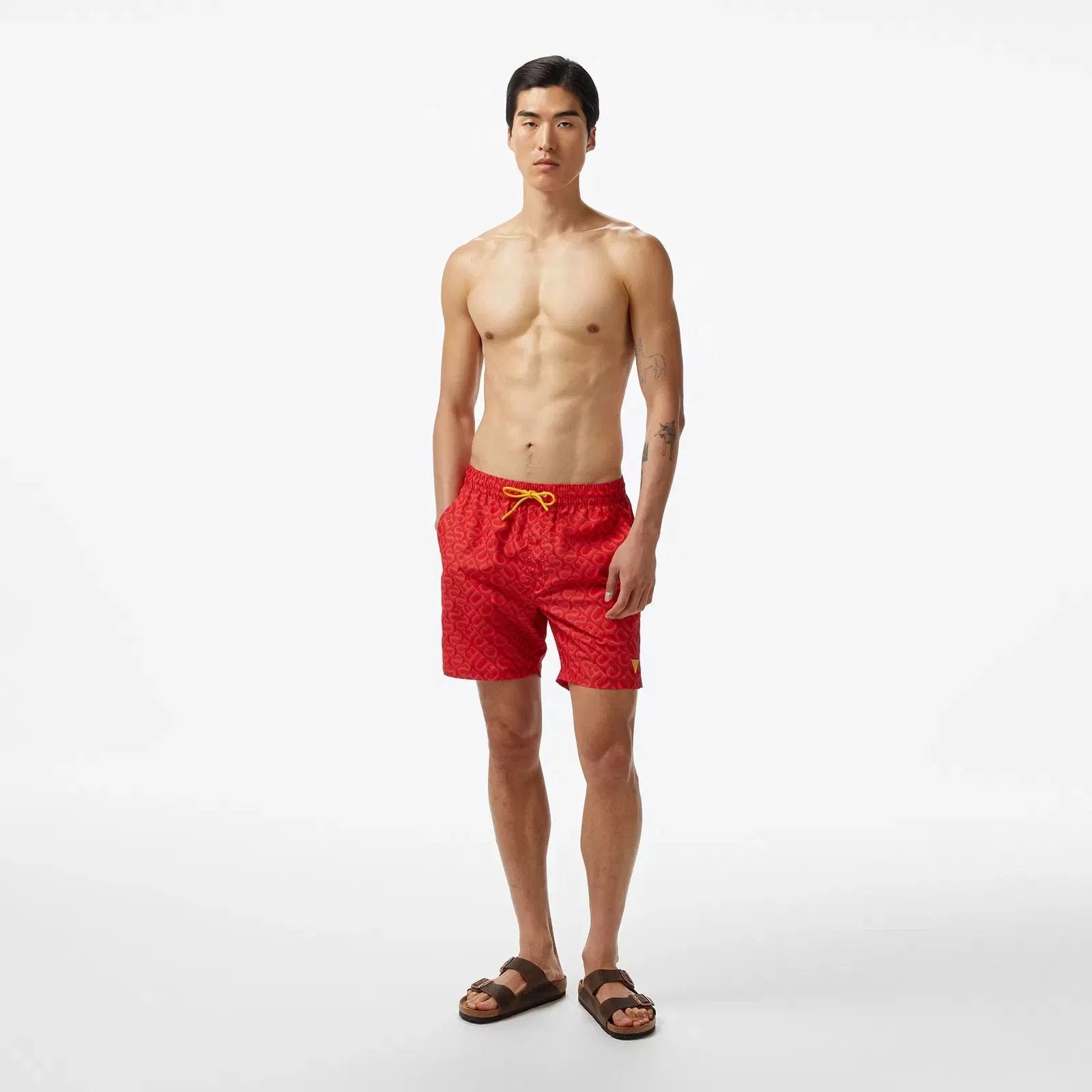Guess SWIMTRUNK MEDIUM GUESS AOP Erkek Kırmızı Mayo F4GT06WG2A2-P56N