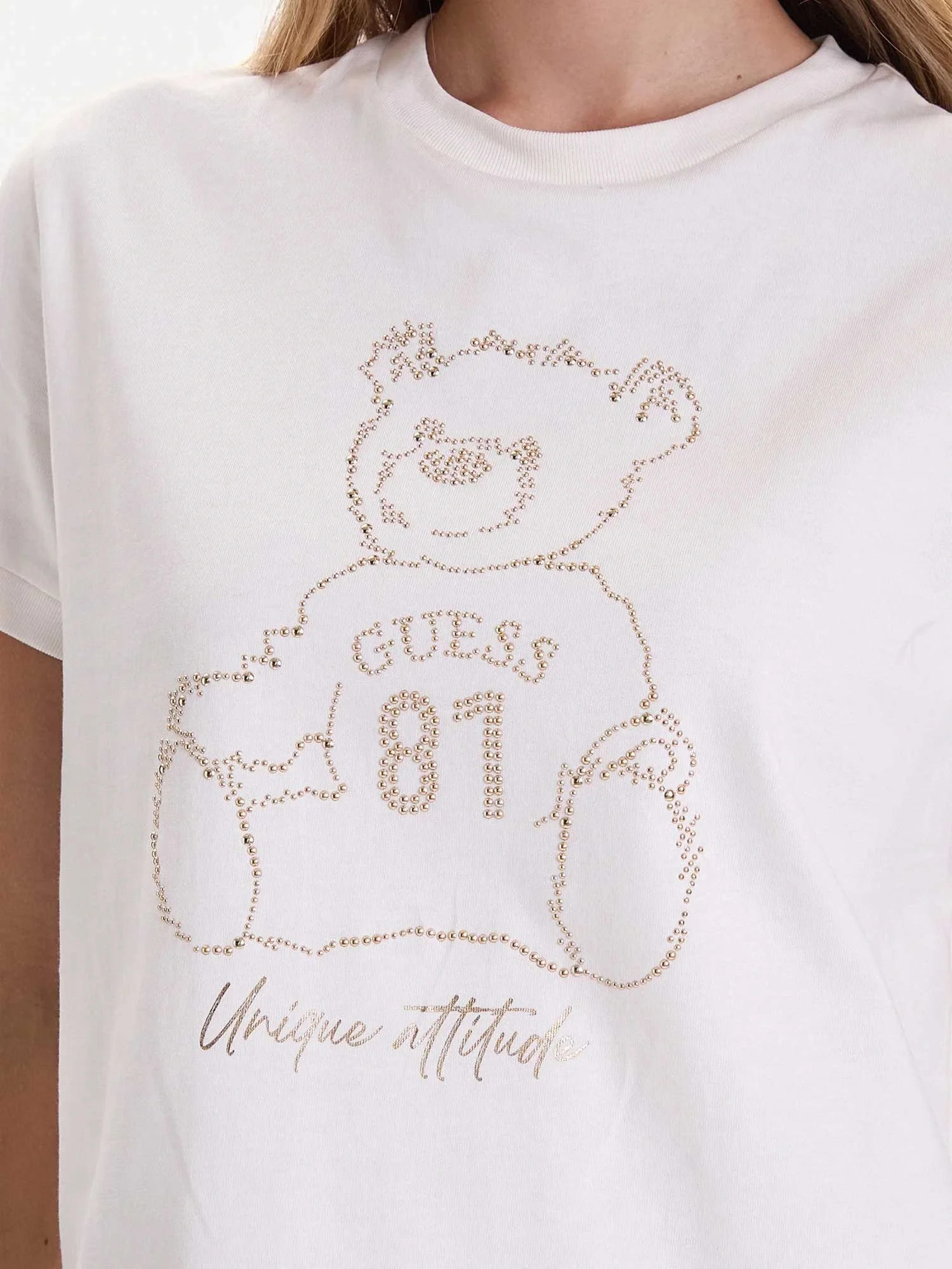 Guess Unique Kadın Beyaz Aktif Regular Fit T-Shirt V5BI16K8FQ4-G1H6