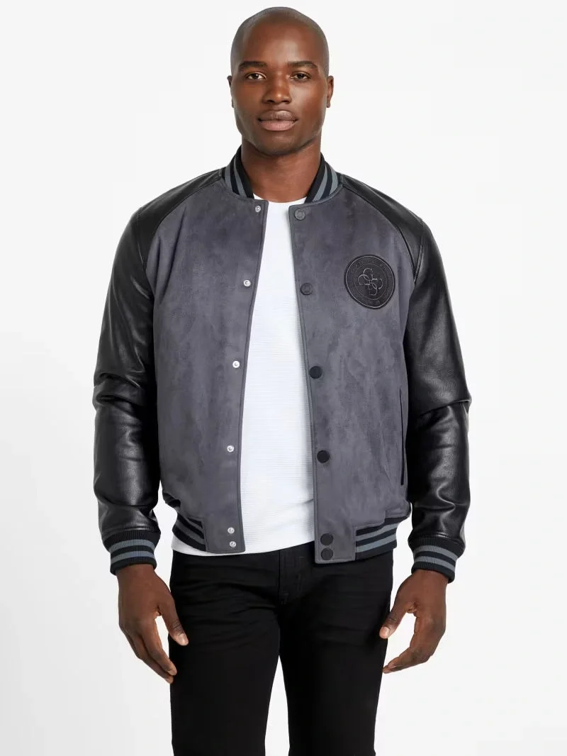 Guess Varsity Erkek Antrasit Bomber Ceket M5BL2BK1062-FJ7G