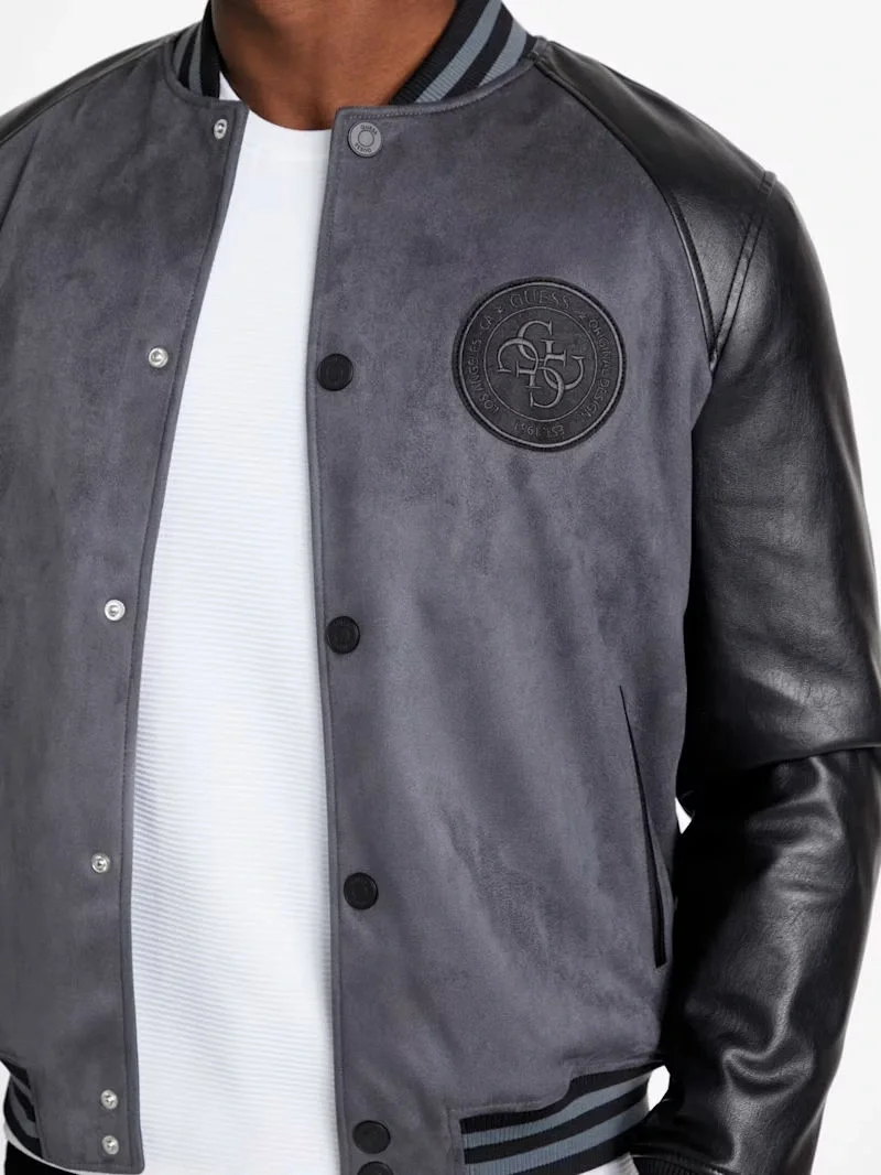 Guess Varsity Erkek Antrasit Bomber Ceket M5BL2BK1062-FJ7G