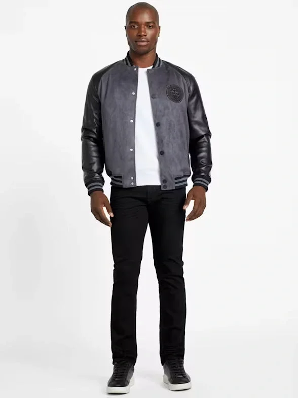 Guess Varsity Erkek Antrasit Bomber Ceket M5BL2BK1062-FJ7G