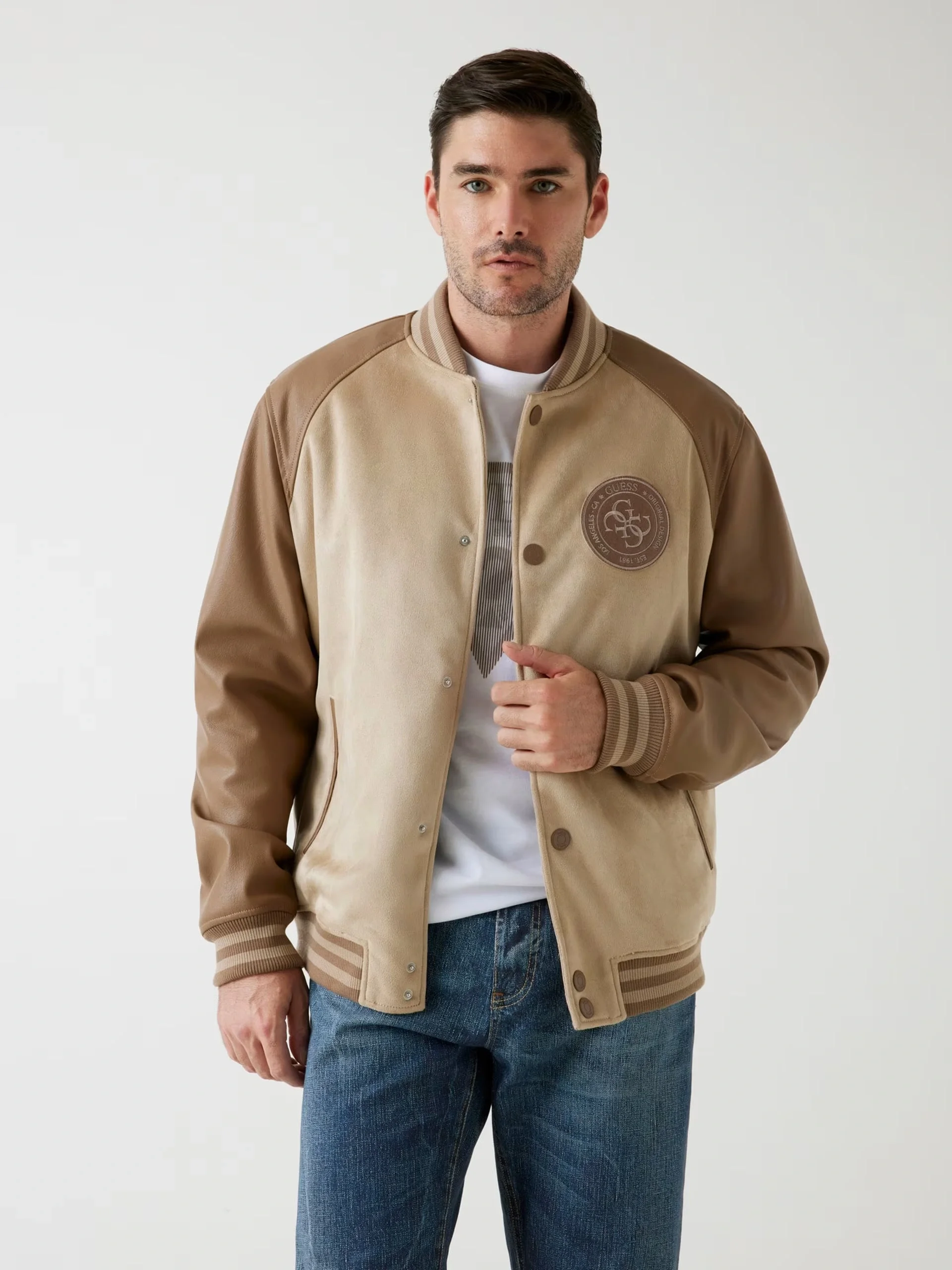 Guess Varsity Erkek Çok Renkli Bomber Ceket M5BL2BK1062-FN47