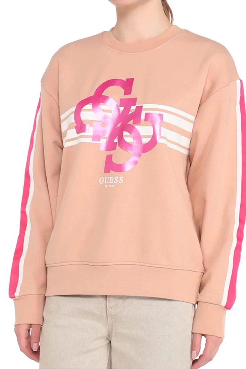 Guess 4G CN SWEATSHIRT Kadın Pembe Sweatshirt V3YQ17KBV71-G1AW