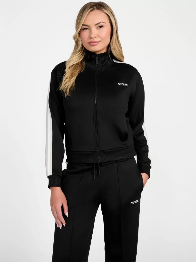 Guess Yarrow Kadın Siyah Aktif Scuba Sweatshirt V5GQ18KCRU2-JBLK