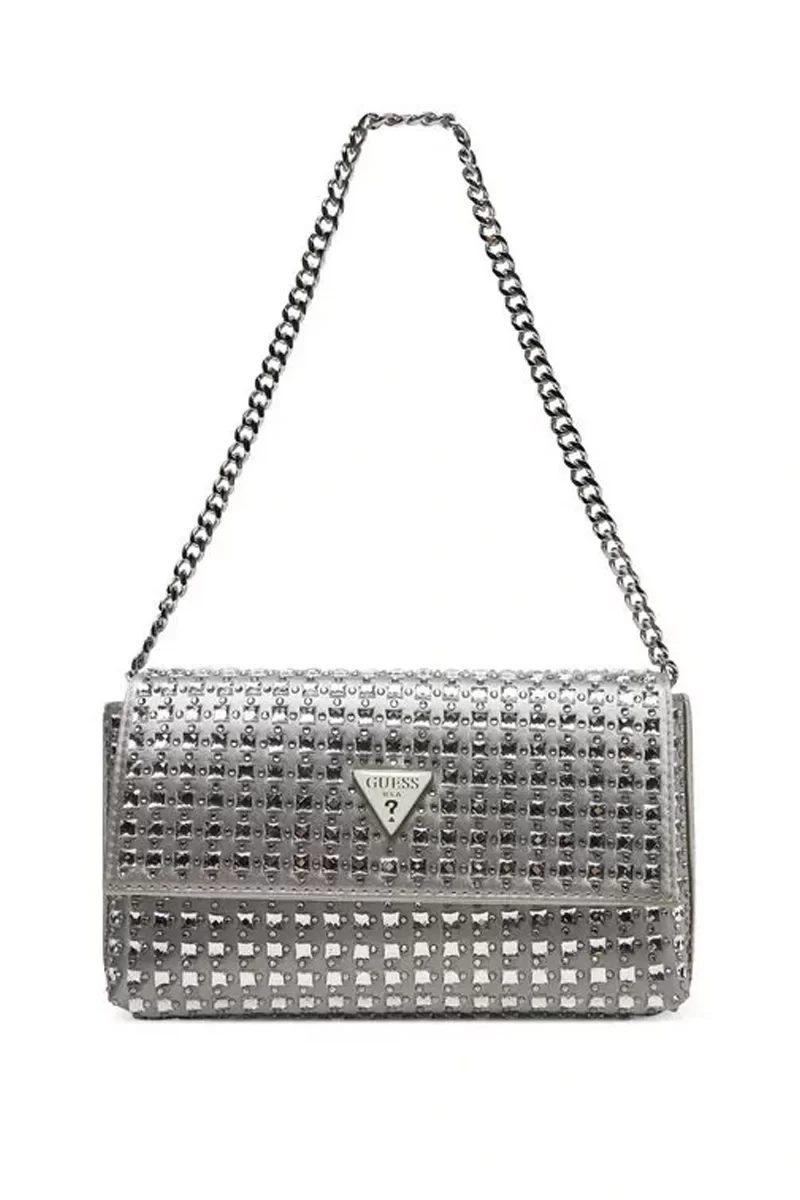 Guess ZALINA FLAP CLUTCH Kadın Gri Omuz Çantası HWIY9350700-SIL