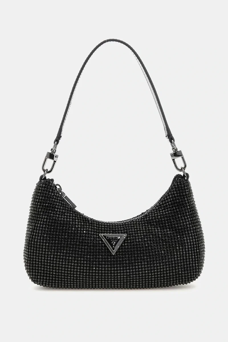 Guess ZALINA MINI TOP ZIP SHLDR BAG Kadın Siyah Omuz Çantası HWRB9350720-BLA