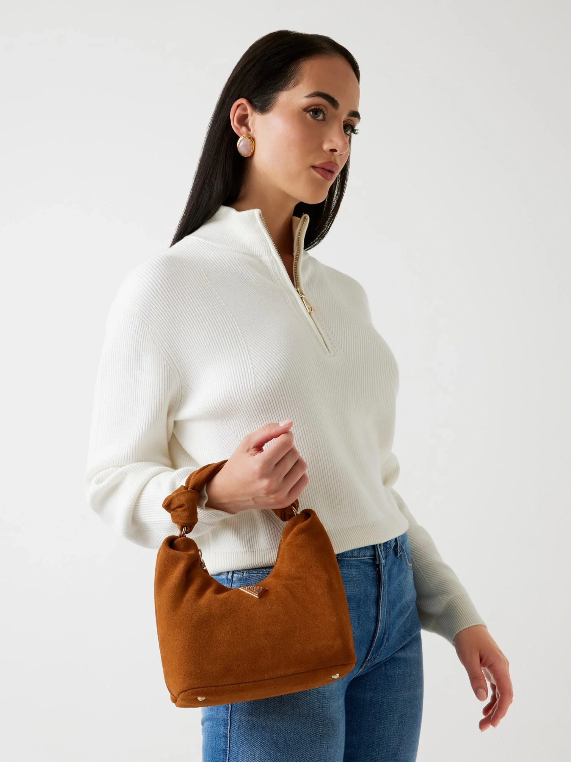 Guess Zamira Kadın Kahverengi Deri Omuz Çantası HWSG9660010-COG
