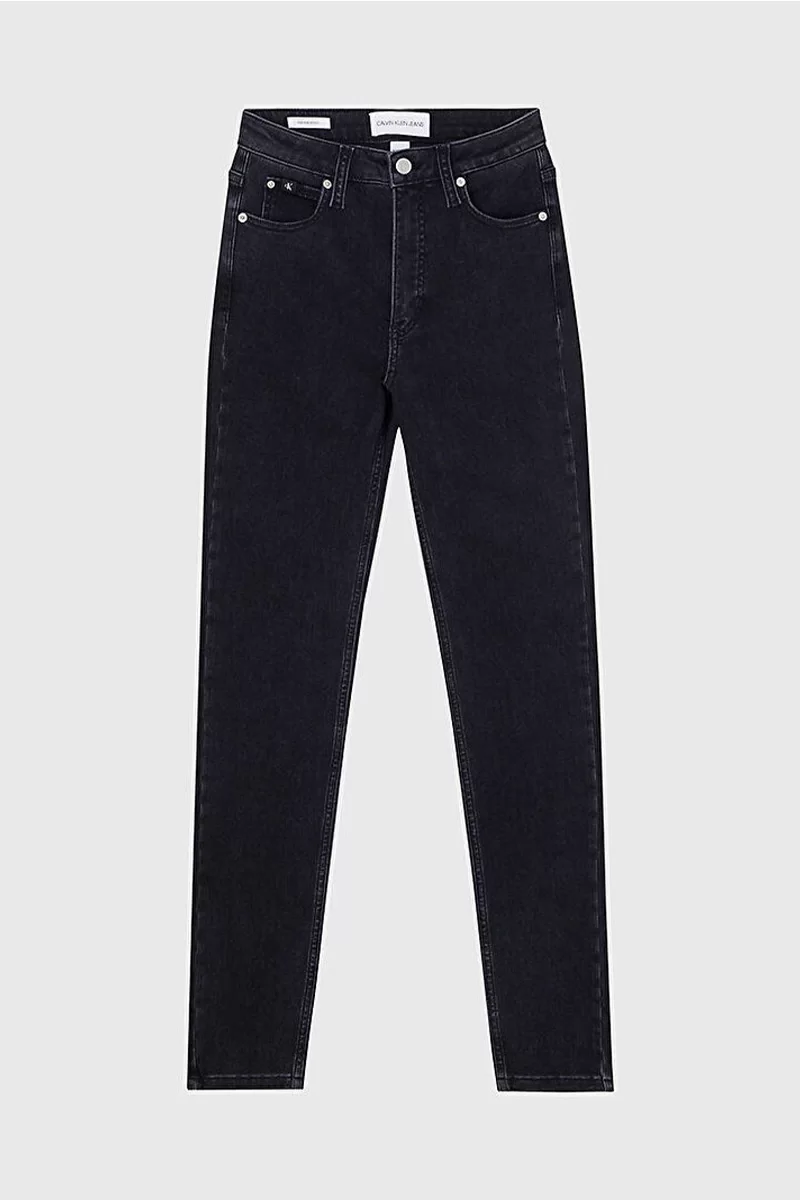 Calvin Klein Kadın Yüksek Belli Dar Denim Siyah Kot Pantolon