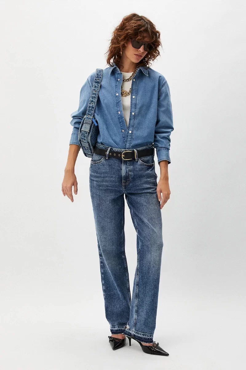 Guess HOLLYWOOD Kadın Mavi Jeans W4YA73D4WBF-BR3K