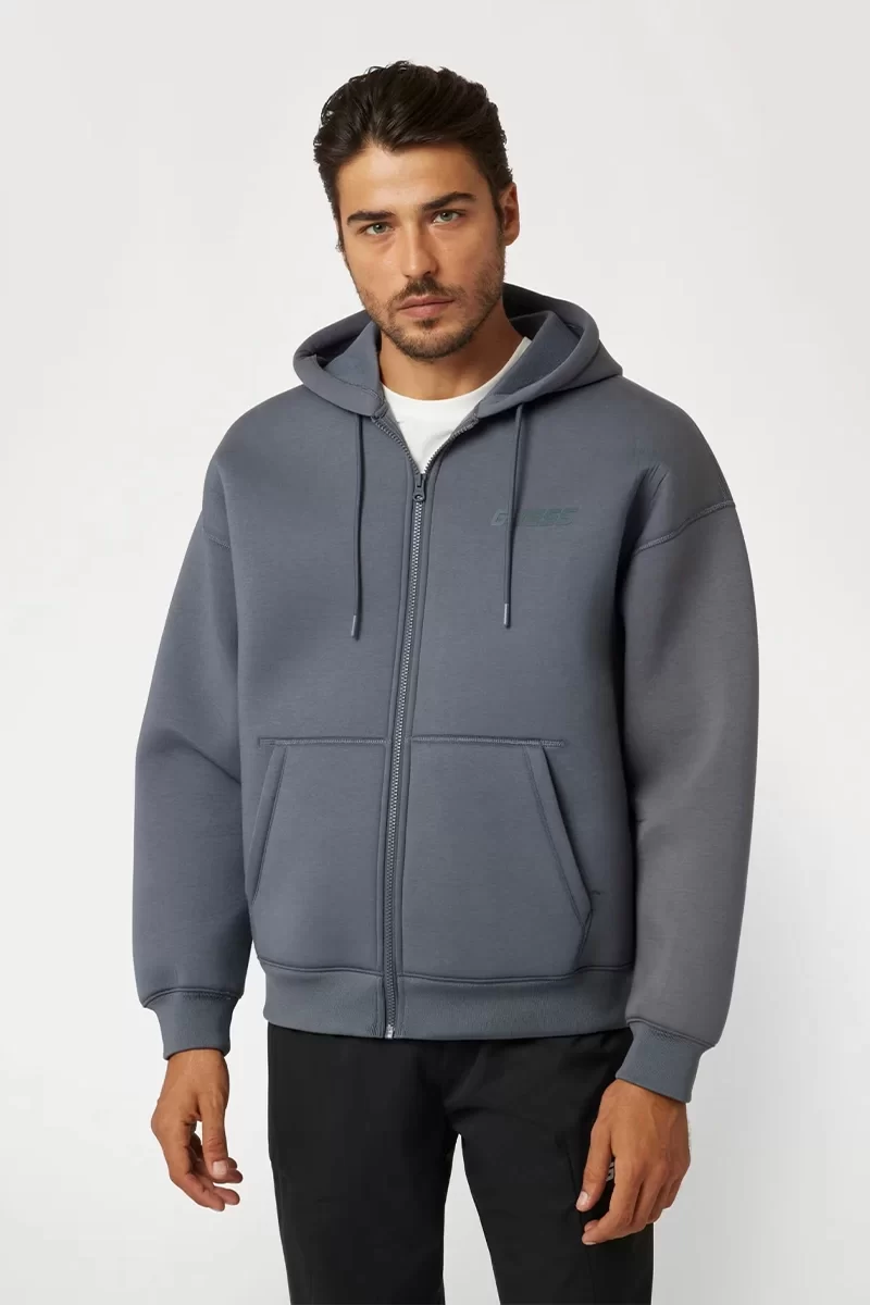 Guess IMAI HOODIE ZIPPED S Erkek Gri Ceket Z4BQ08FL044-G9D2