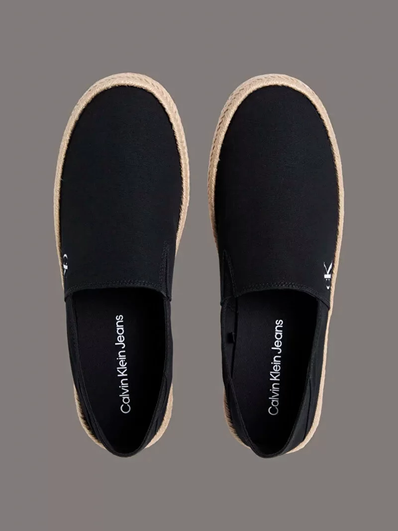 Calvin Klein  Erkek Siyah CK  Logolu  Espadril  Sneaker