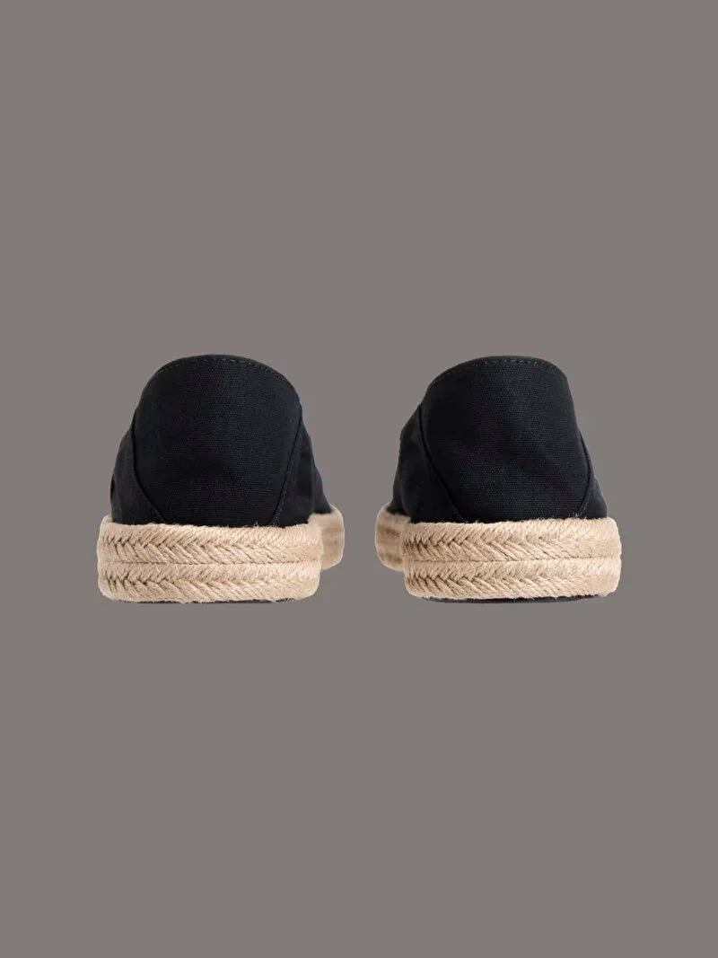 Calvin Klein  Erkek Siyah CK  Logolu  Espadril  Sneaker