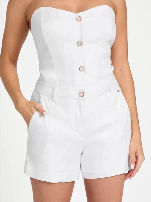 Guess Isabeau Lının Short Kadın Beyaz Şort W5GD1WWH5L2-G011