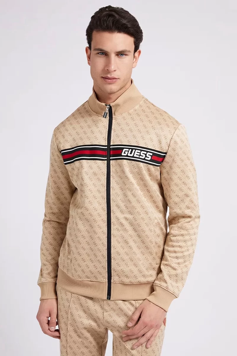Guess KORBIN FULL ZIP TRAC Erkek Bej Eşofman Üstü Z2BQ06FL04Q-P13W