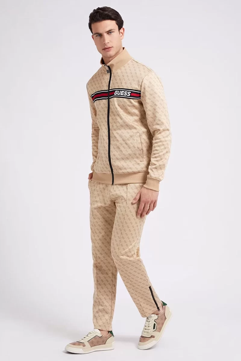 Guess KORBIN FULL ZIP TRAC Erkek Bej Eşofman Üstü Z2BQ06FL04Q-P13W