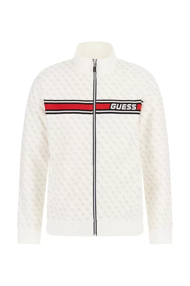 Guess KORBIN FULL ZIP TRAC Erkek Beyaz Eşofman Üstü Z2BQ06FL04Q-P05N