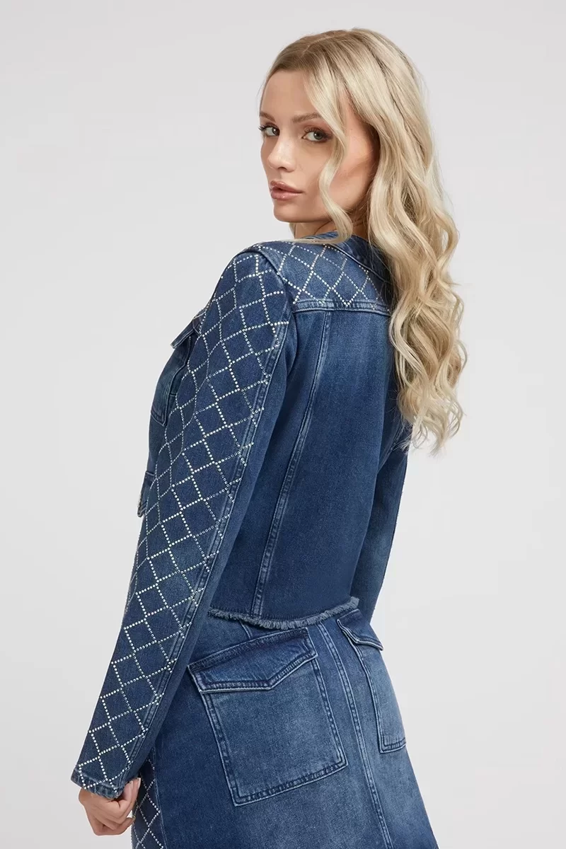 Guess LARISSA JACKET Kadın Mavi Ceket W3YN54D55H1-BNGO