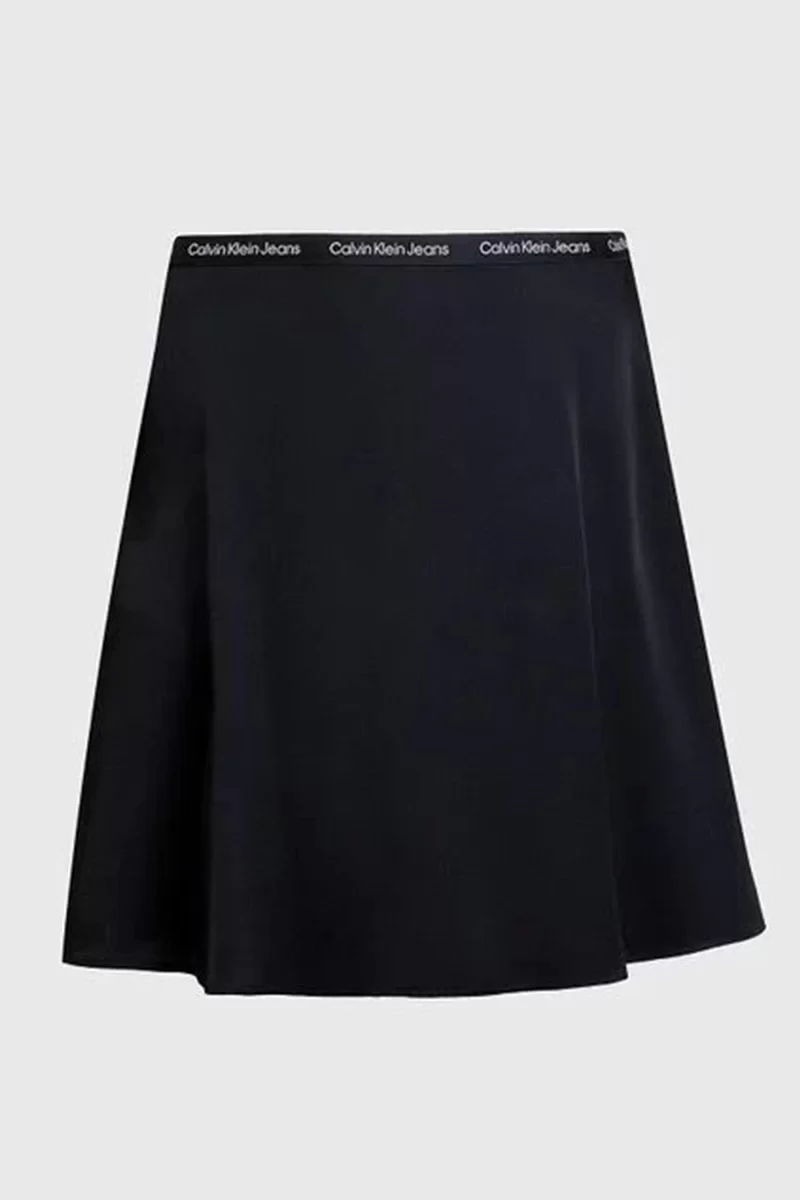 Calvin Klein LOGO ELASTIC SKIRT Kadın Siyah Etek J20J223143-BEH