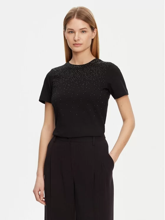 Guess LOLIE REGULAR SS TSHIRT Kadın Siyah T-shirt 5RGI026298A-JBLK