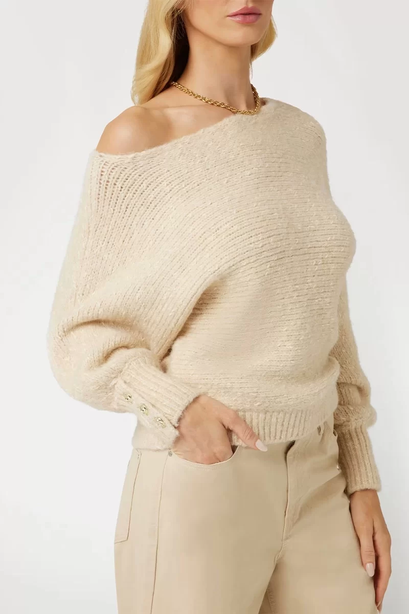 Guess LS OFF SHLDR ISLA SW Kadın Ekru Kazak W4BR67Z3JL0-F1CY