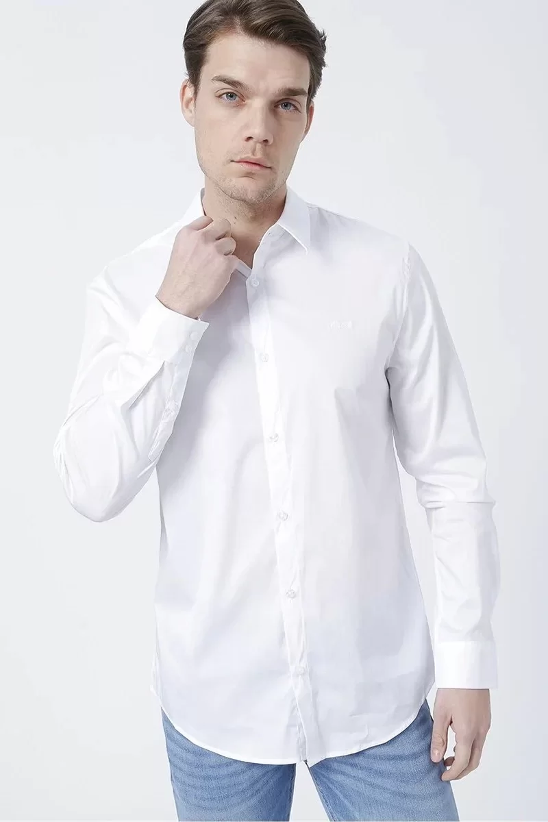 Guess LS SUNSET SHIRT Erkek Beyaz Gömlek M1YH20W7ZK1-G011