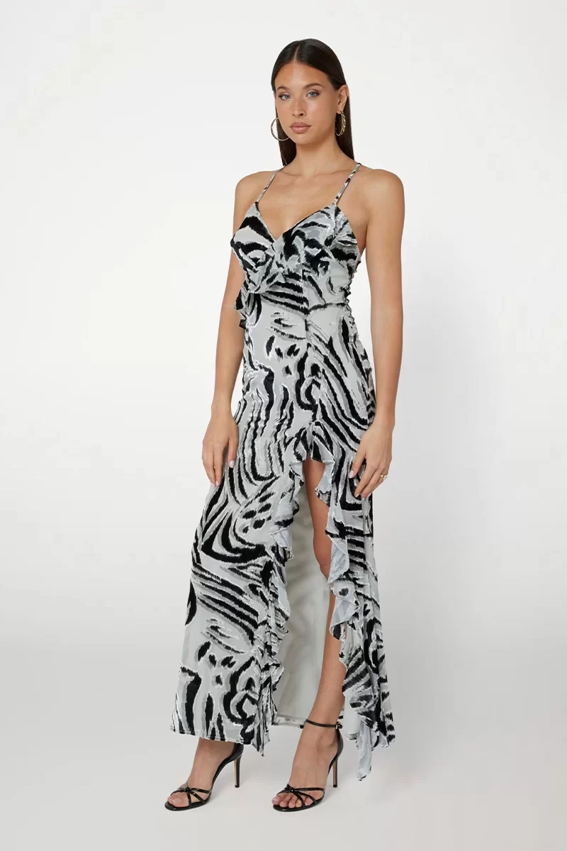 Guess LYDIE SPAGHETTI LONG Kadın Çok Renkli Elbise W4BK47WGLP0-P9YI
