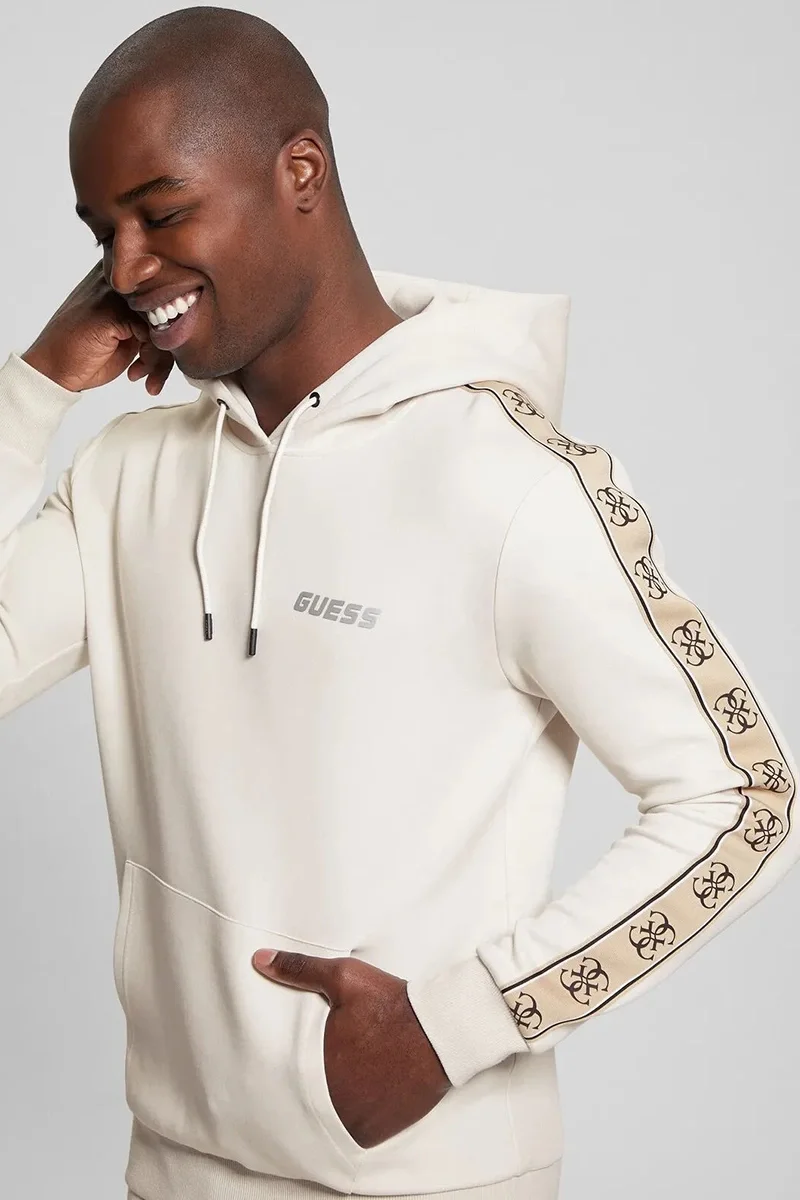 Guess Mıckey Hoodıe Sweatshırt Erkek Ekru Sweatshirt Z4RQ21KB3P2-G9L9