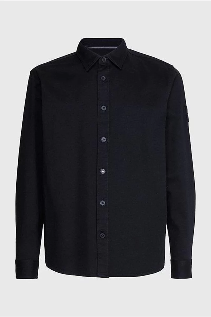 CK Jeans MONOLOGO BADGE RELAXED SHIRT Erkek Siyah Gömlek J30J323255-BEH