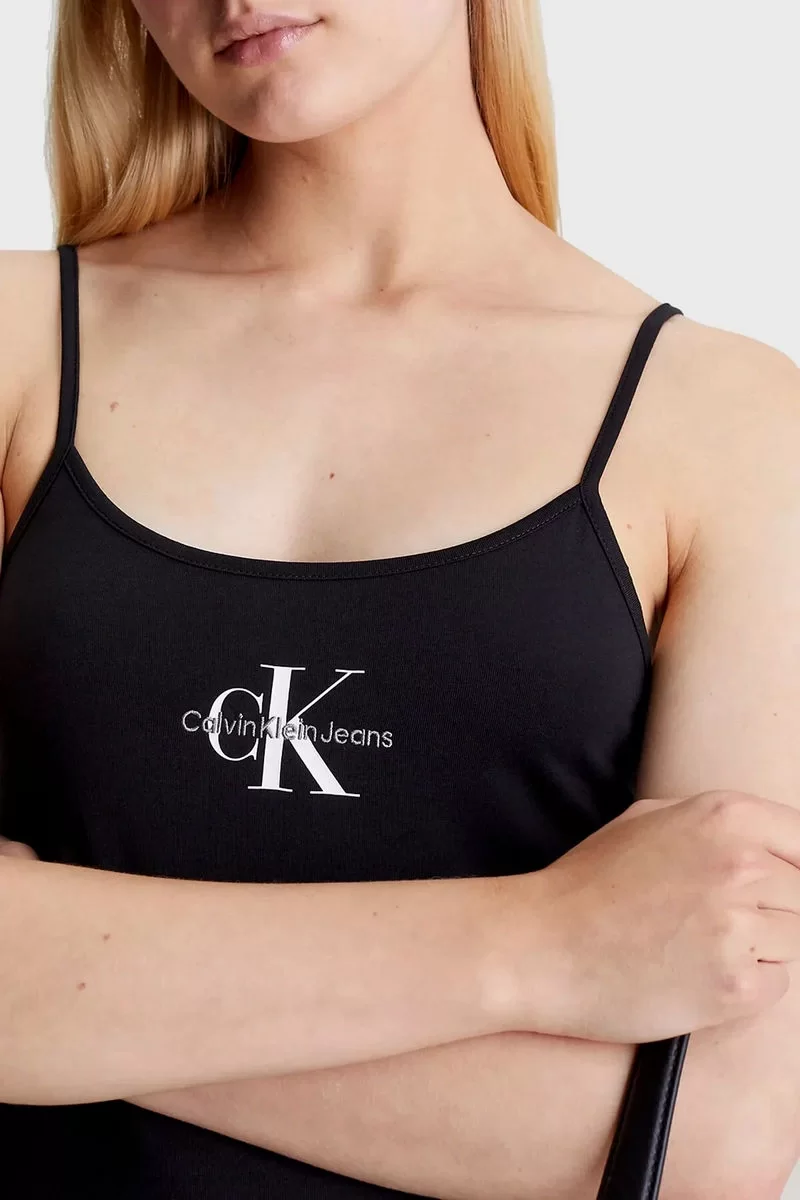 CK Jeans MONOLOGO STRAPPY DRESS Kadın  Elbise J20J223420-BEH