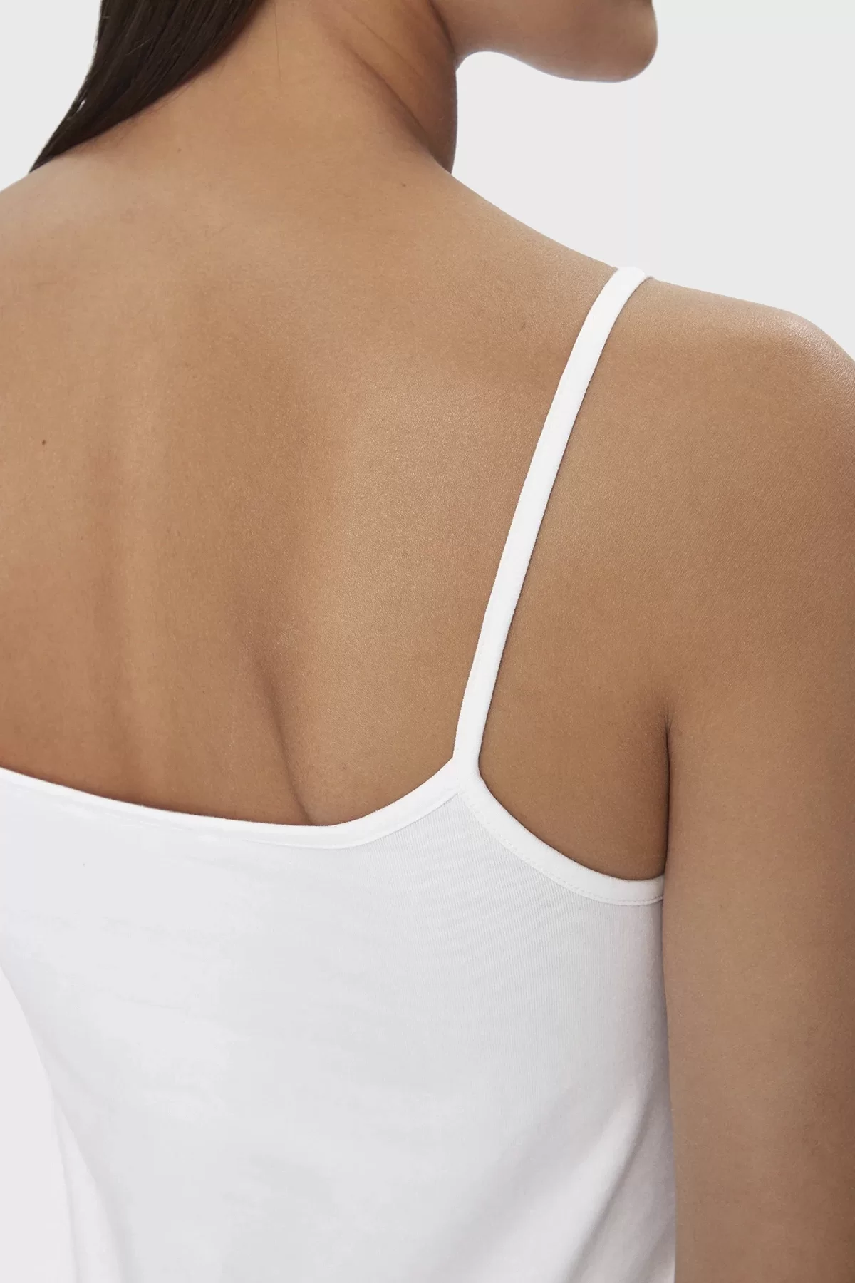 CK Jeans MONOLOGO STRAPPY TANK TOP Kadın BEYAZ Atlet J20J223105-YAF