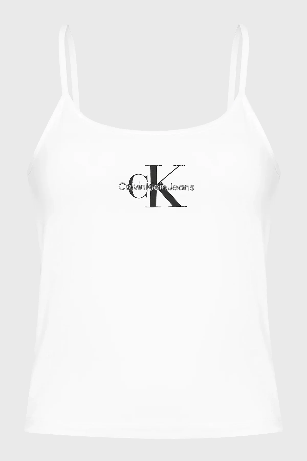 CK Jeans MONOLOGO STRAPPY TANK TOP Kadın BEYAZ Atlet J20J223105-YAF