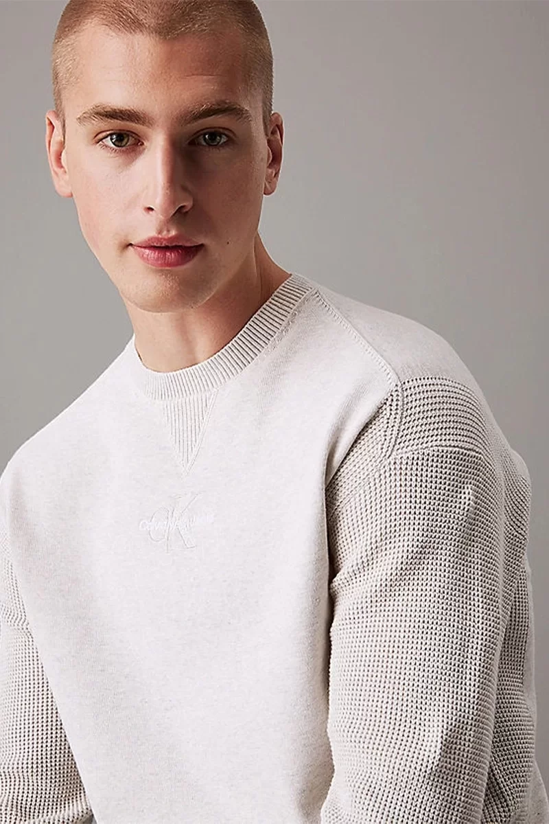 CK Jeans MONOLOGO SWEATER Erkek GRİ Kazak J30J325671-P6G