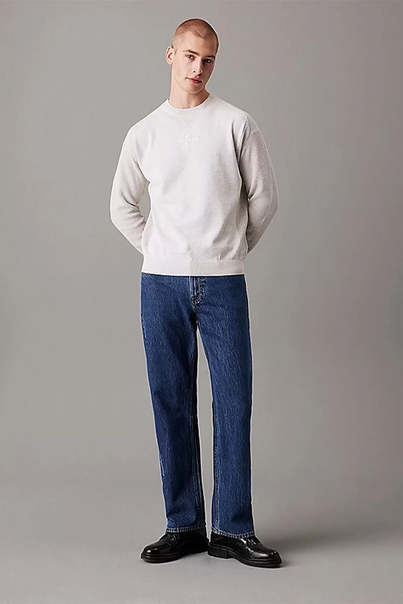CK Jeans MONOLOGO SWEATER Erkek GRİ Kazak J30J325671-P6G