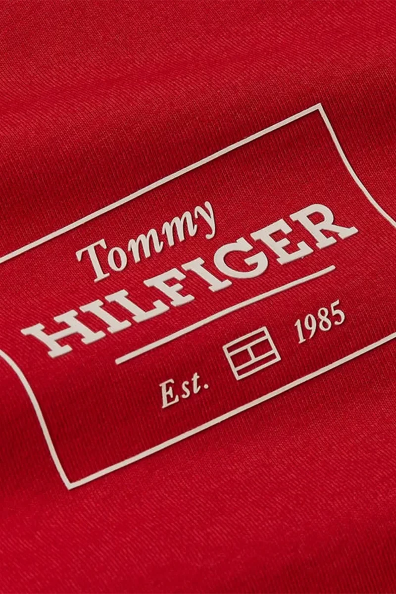 Tommy Hilfiger MONOTYPE PRINTED LABEL TEE Erkek kırmızı T-shirt MW0MW37454XLD